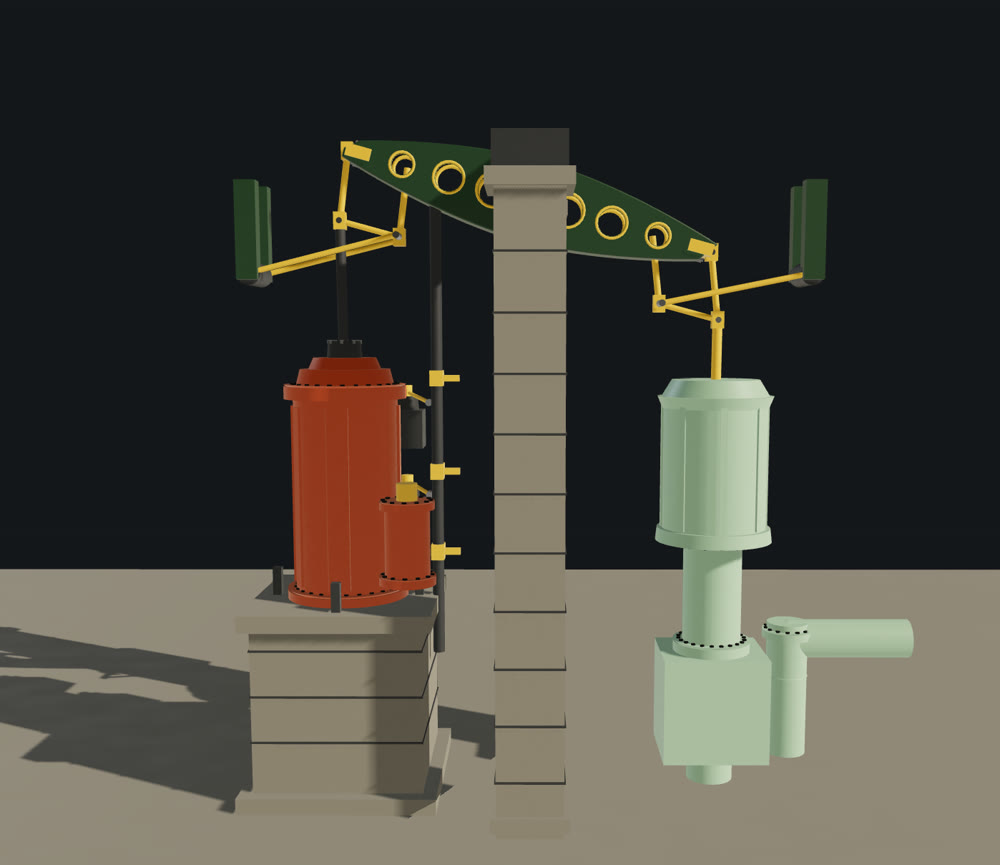 La pompe reconstruite en 3D